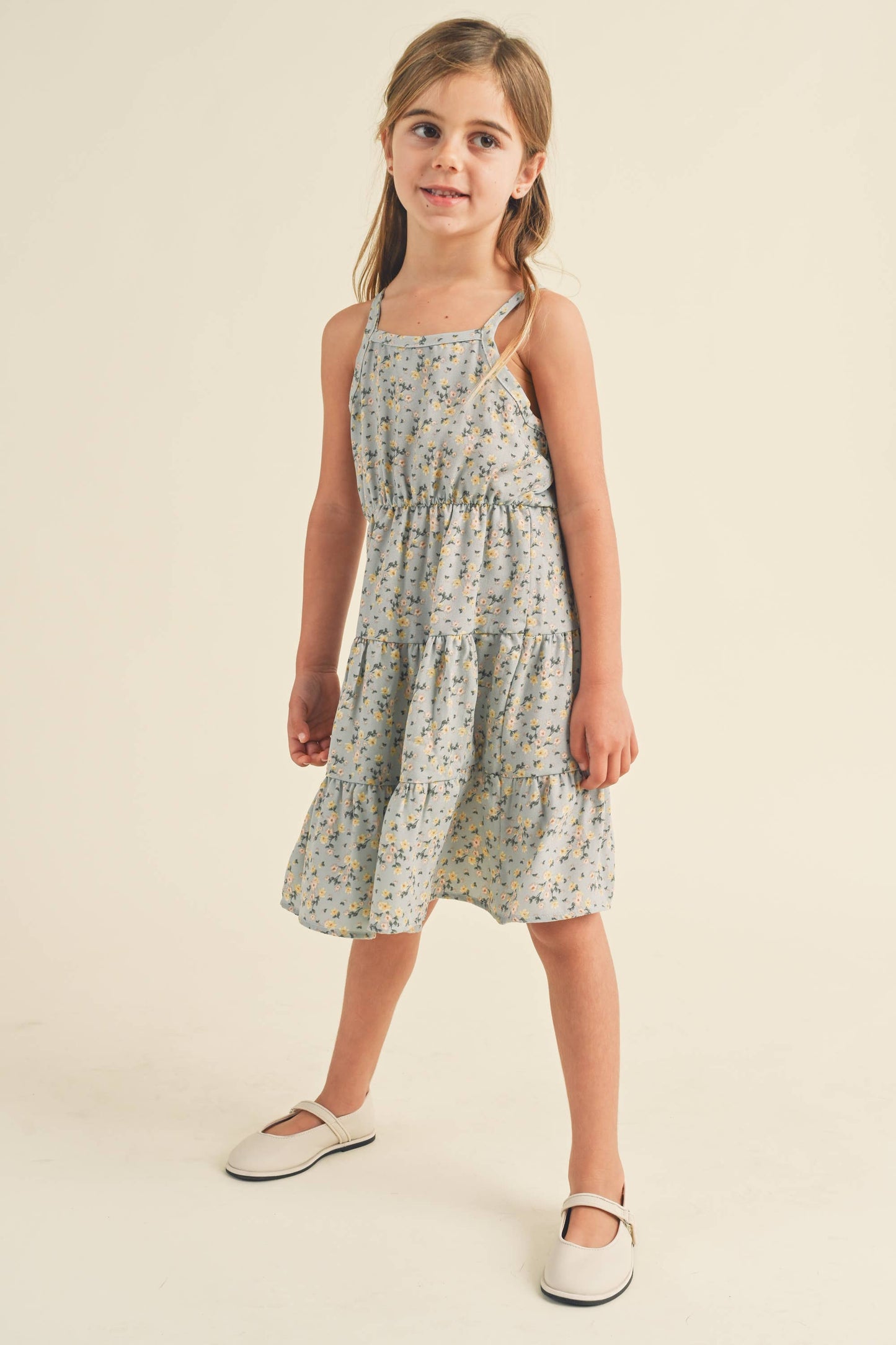 Tiered Dress || Light Blue Floral