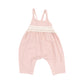 Muslin Tie Back Romper || Rose Smoke + Crochet Heart Lace