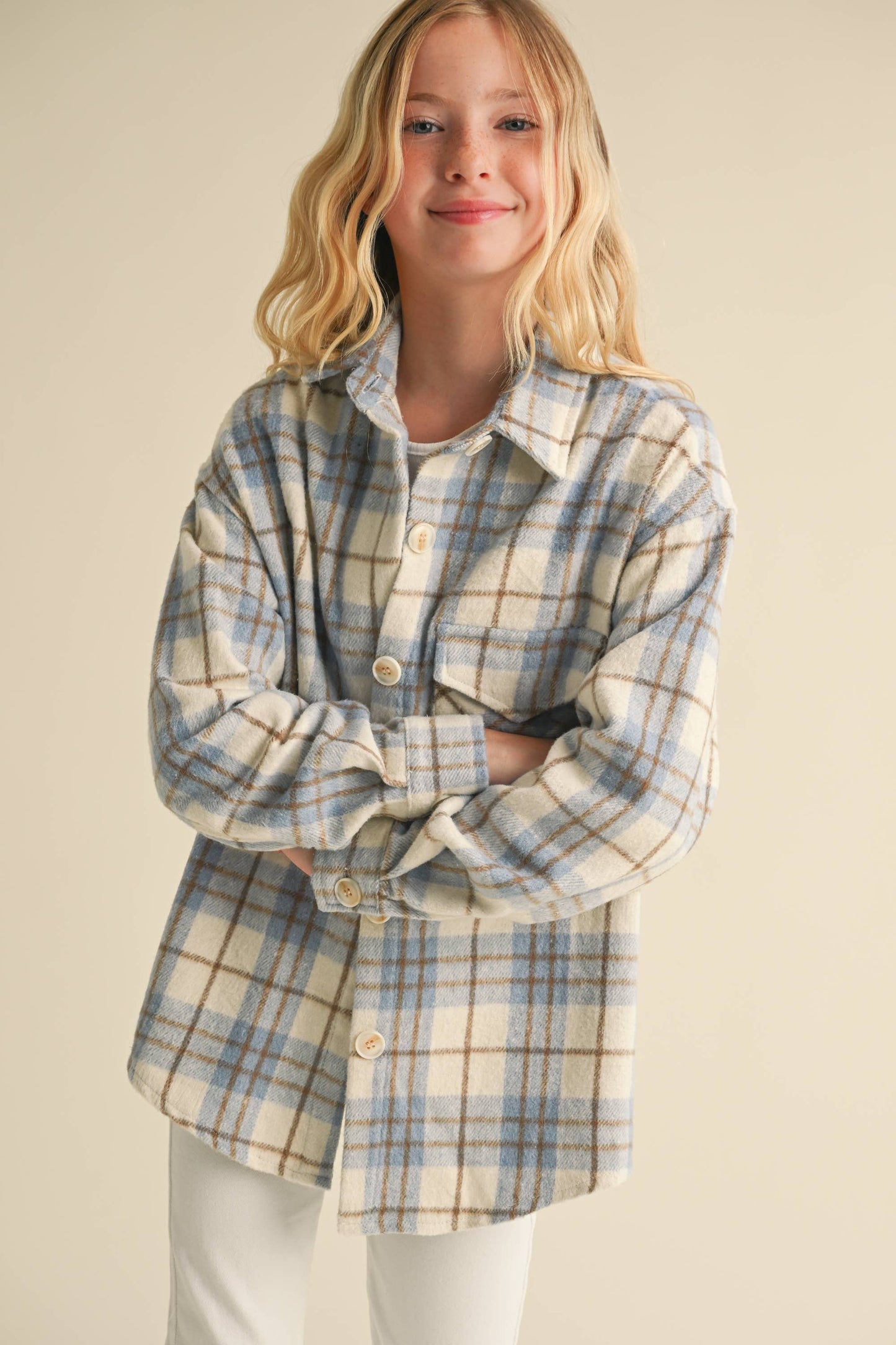 Fall Shacket || Blue Plaid