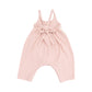 Muslin Tie Back Romper || Rose Smoke + Crochet Heart Lace