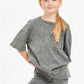 Mineral Washed Top + Biker Shorts Set || Charcoal