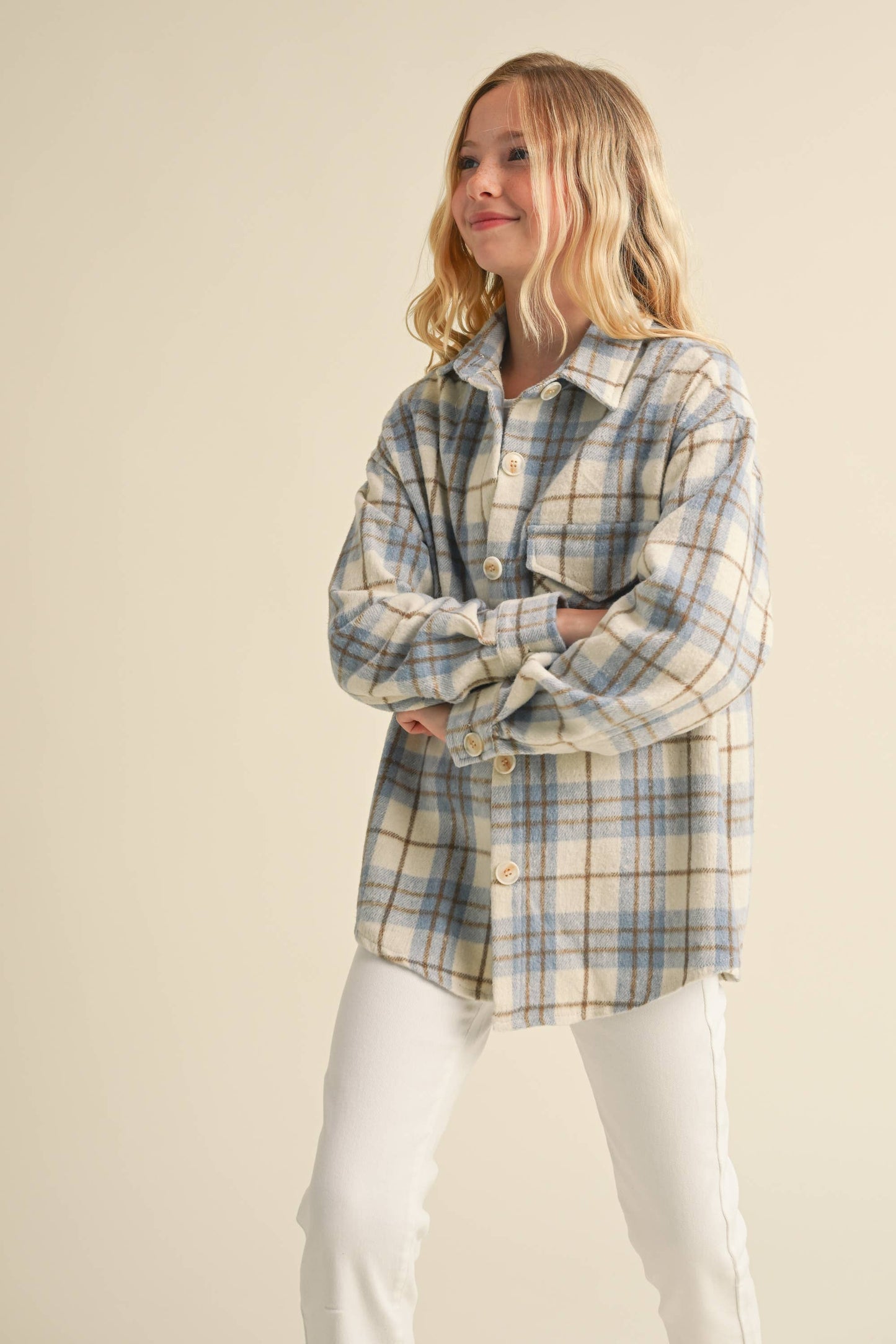 Fall Shacket || Blue Plaid