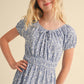 Puff Sleeve Dress || Blue Ditsy Floral