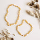 Raw Honey Baltic Amber + Pearl Halo || Child Necklace 12"