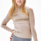 Mock Neck Modal Knit Top || Mocha