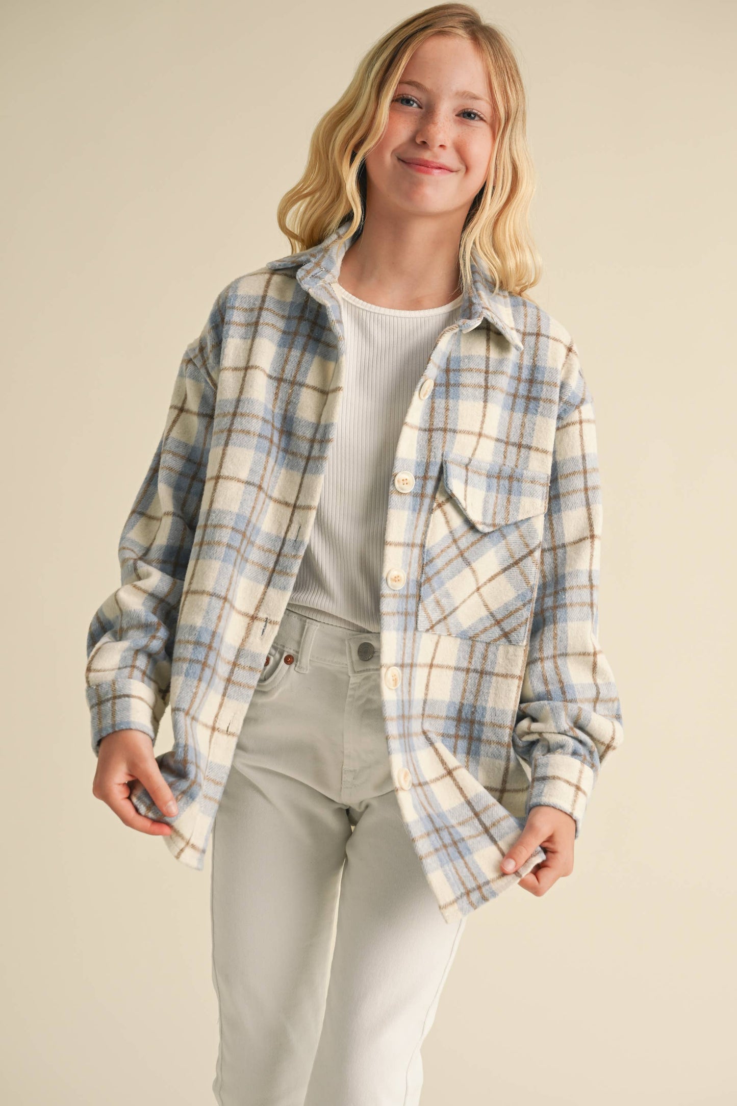 Fall Shacket || Blue Plaid