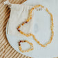 Raw Honey Baltic Amber + Mookaite Jasper || Baby Necklace 11"