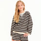 Stripe French Terry Sweatshirt || Black + Oatmeal