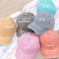 Washed Denim Kids Baseball Hat || Pink