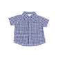 Muslin Polo Button Down + French Terry Shorts || Navy Gingham