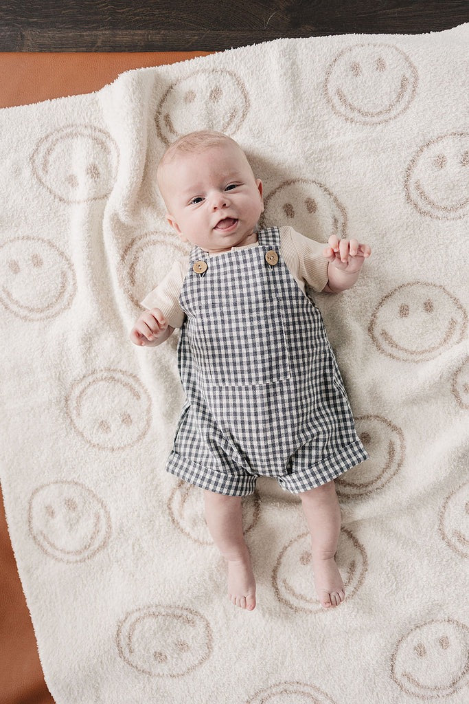 Short Linen Overalls || Gingham