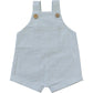 Short Linen Overalls || Green Stripe