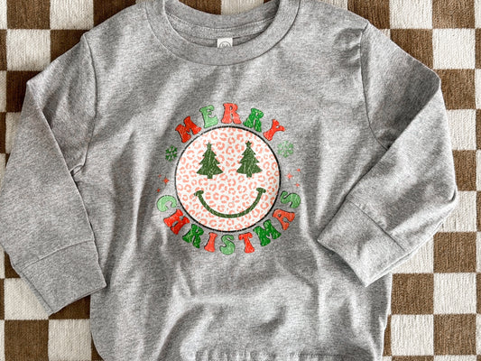 Long Sleeve Tshirt || Merry Christmas Smiley