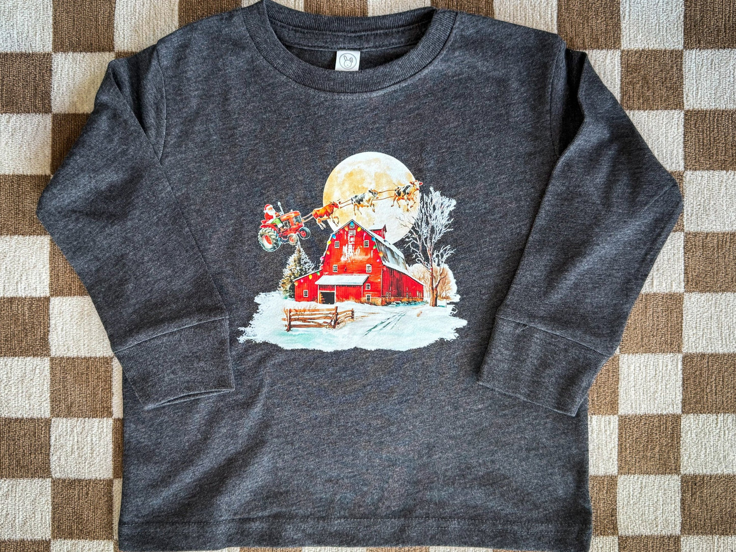 Long Sleeve Tshirt || Tractor Santa