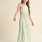 Ruffle Tiered Maxi Dress || Light Green Floral