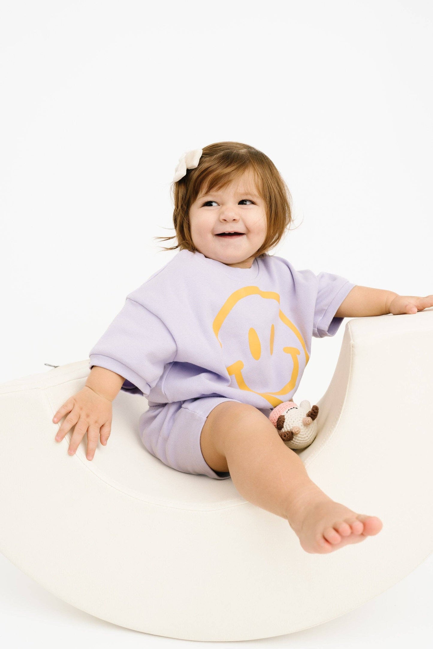 Short Sleeve Smiley Set || Lilac