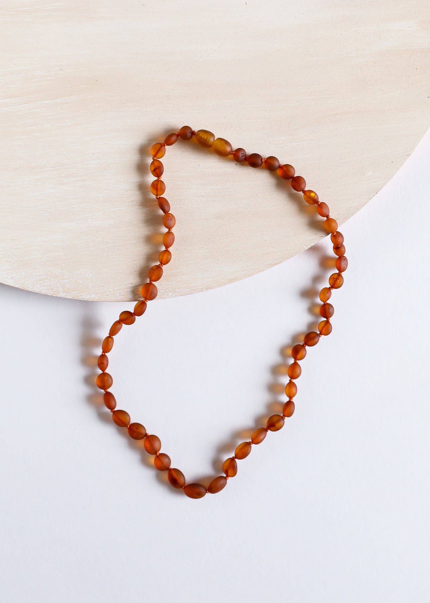 Raw Cognac Amber || 13" Child Necklace