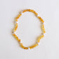 Raw Honey Baltic Amber + Pearl Halo || Child Necklace 12"