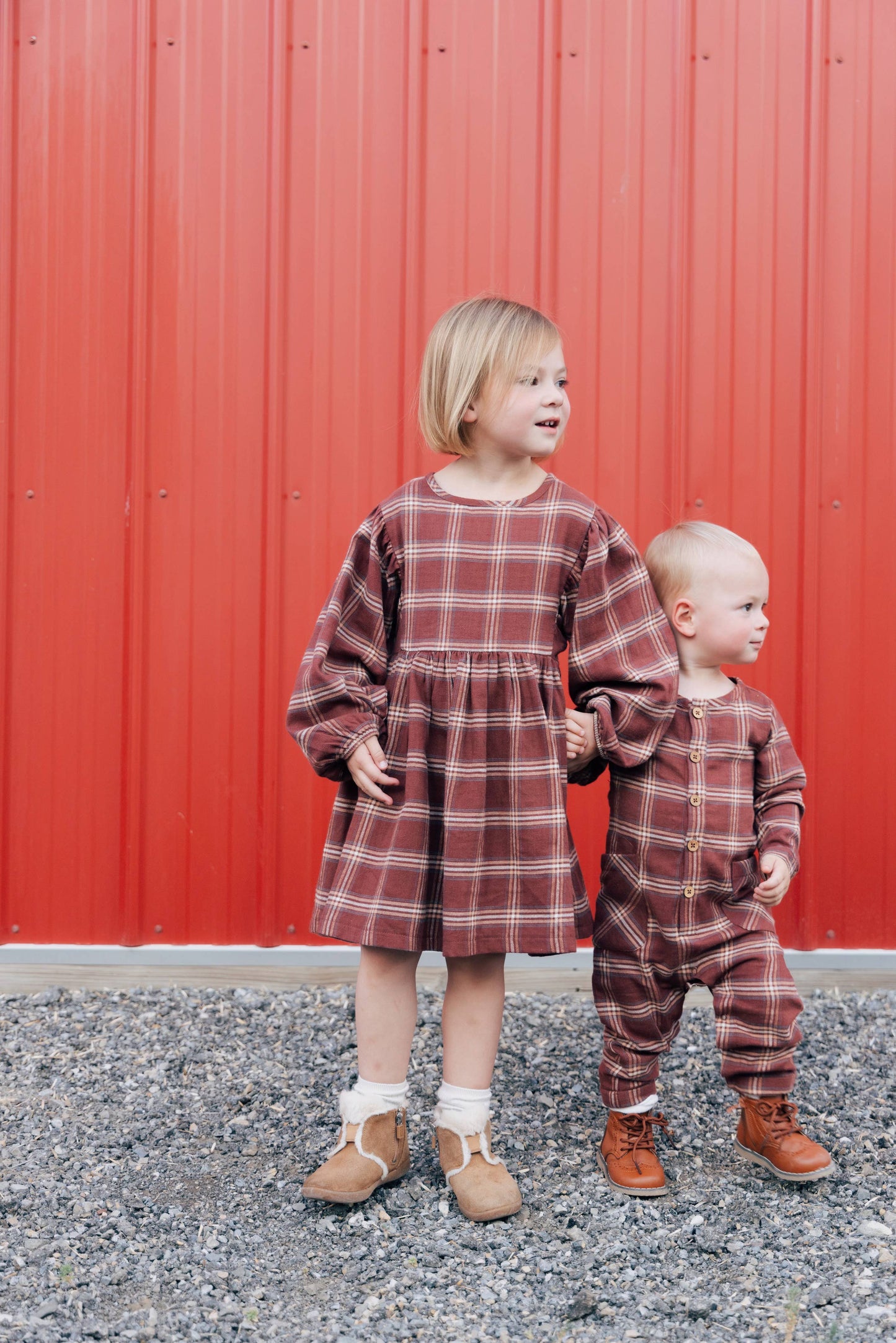 Puff Sleeve Dress || Rust Flannel