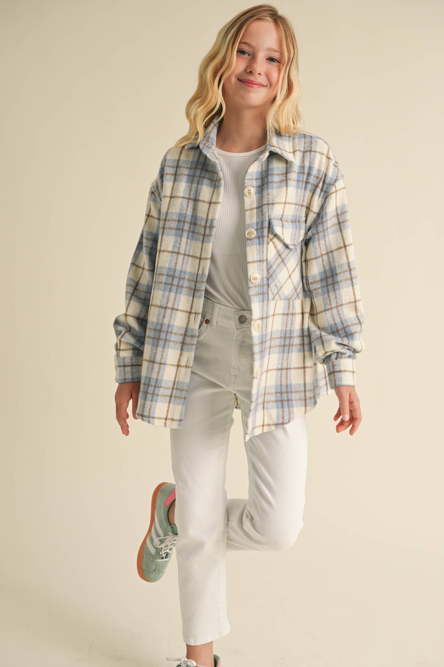 Fall Shacket || Blue Plaid