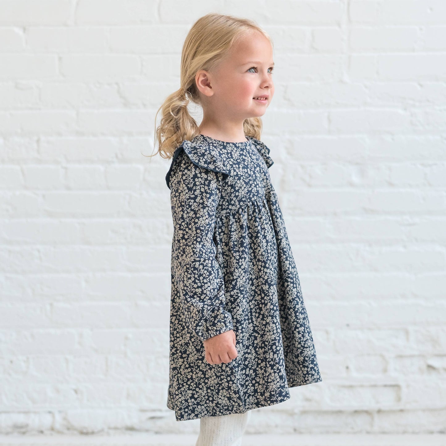 Mika Ruffle Long Sleeve Dress || Chicory Floral