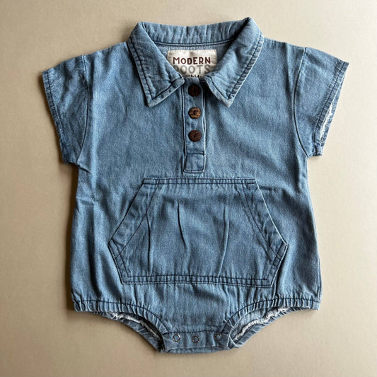 Bubble Romper || Denim