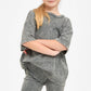 Mineral Washed Top + Biker Shorts Set || Charcoal