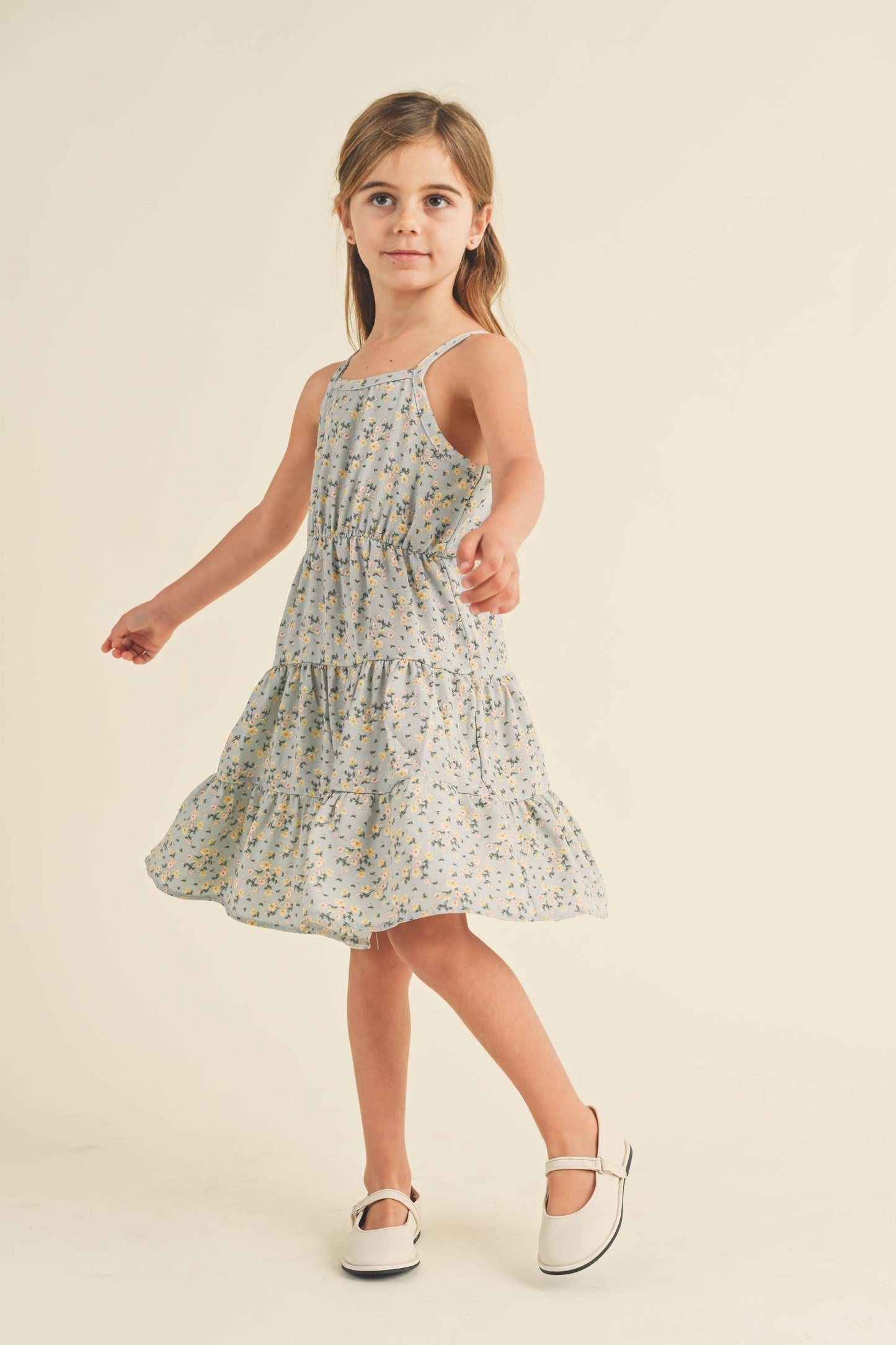 Tiered Dress || Light Blue Floral