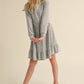 Hacci Drawstring Dress || Brushed Gray