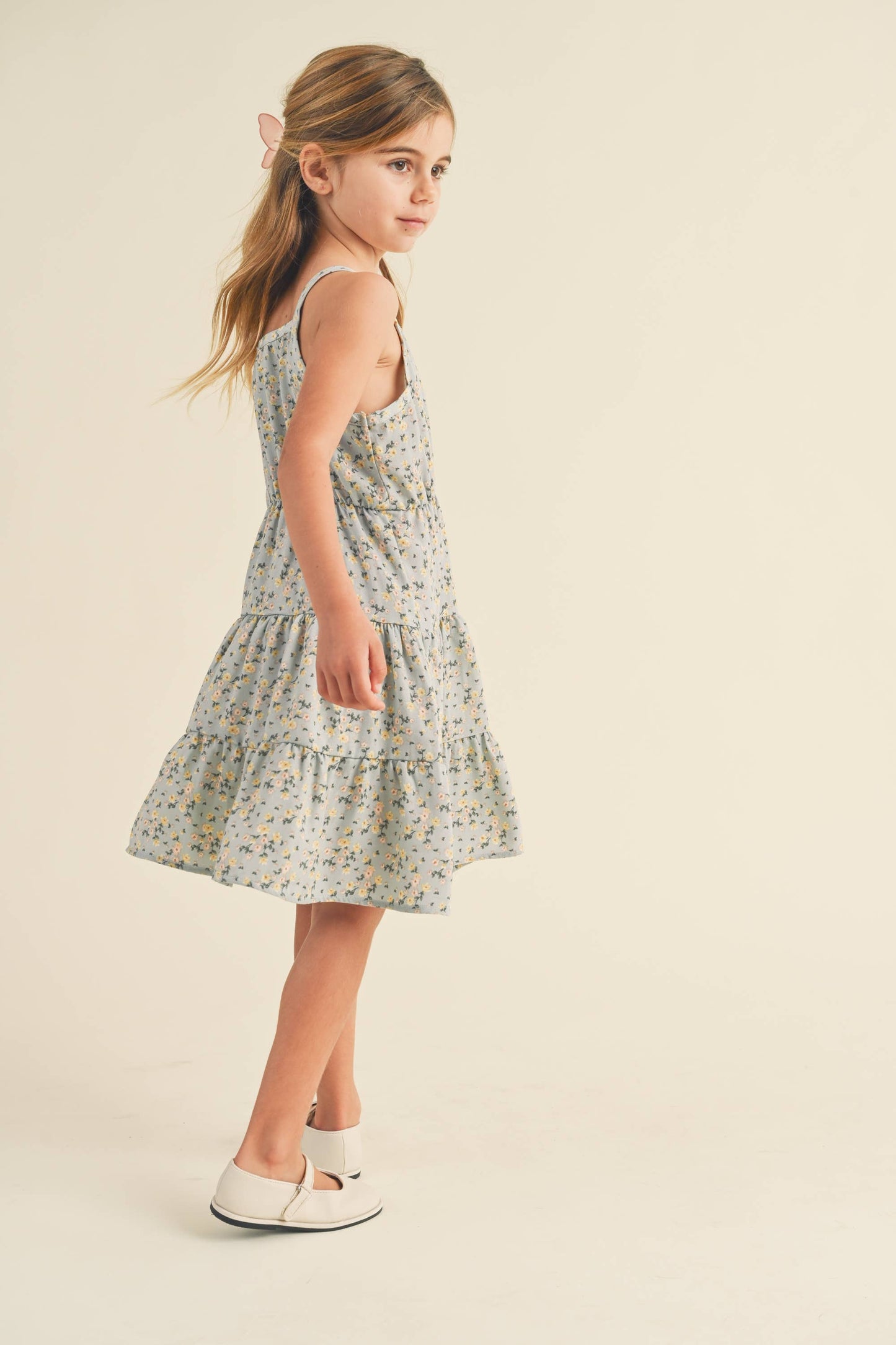 Tiered Dress || Light Blue Floral