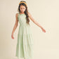 Ruffle Tiered Maxi Dress || Light Green Floral