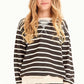 Stripe French Terry Sweatshirt || Black + Oatmeal