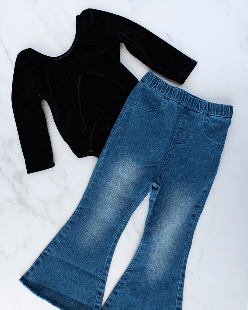 TODDLER || Sophie Denim Bell Bottoms - Dark Wash