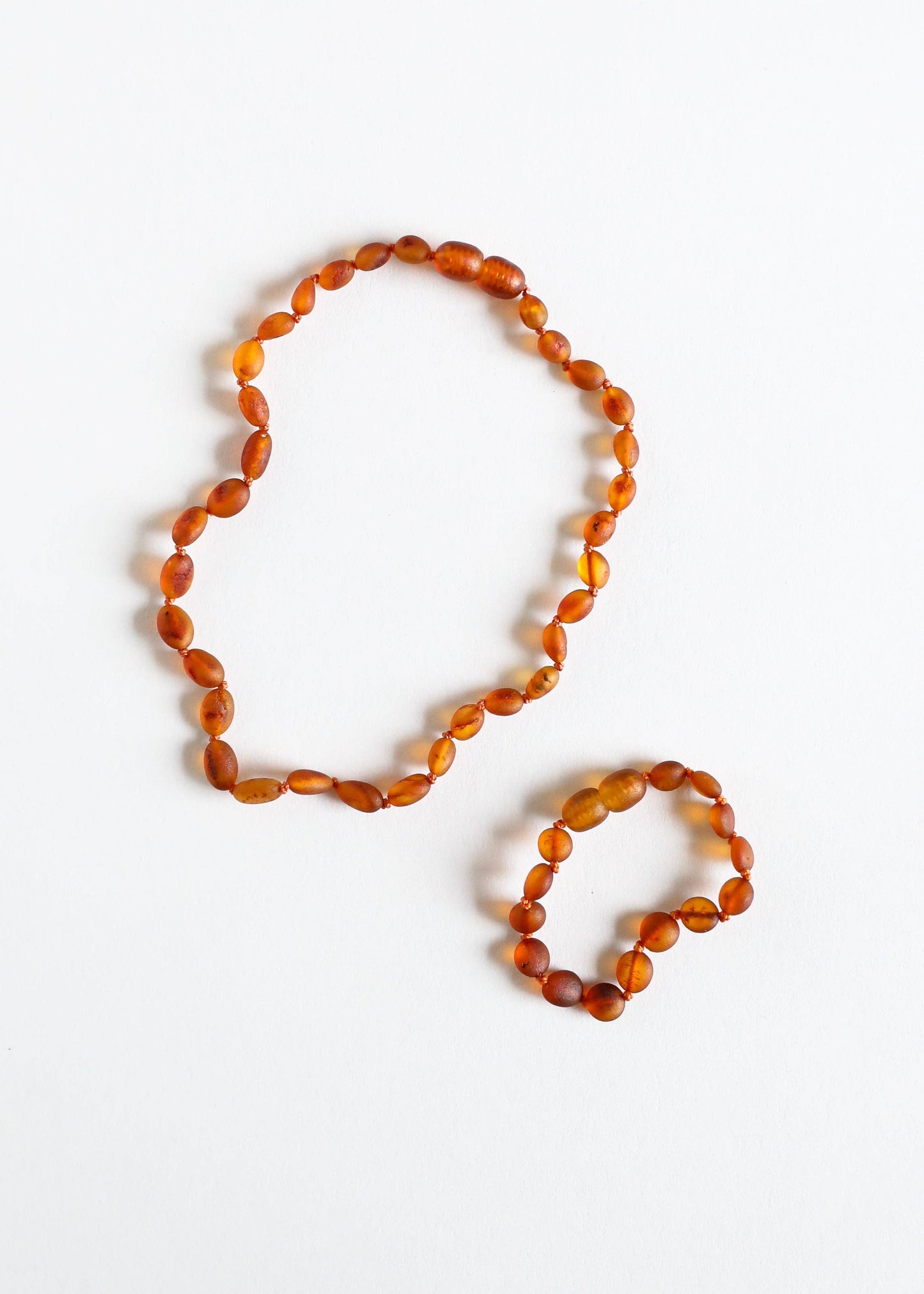 Raw Cognac Amber || 13" Child Necklace