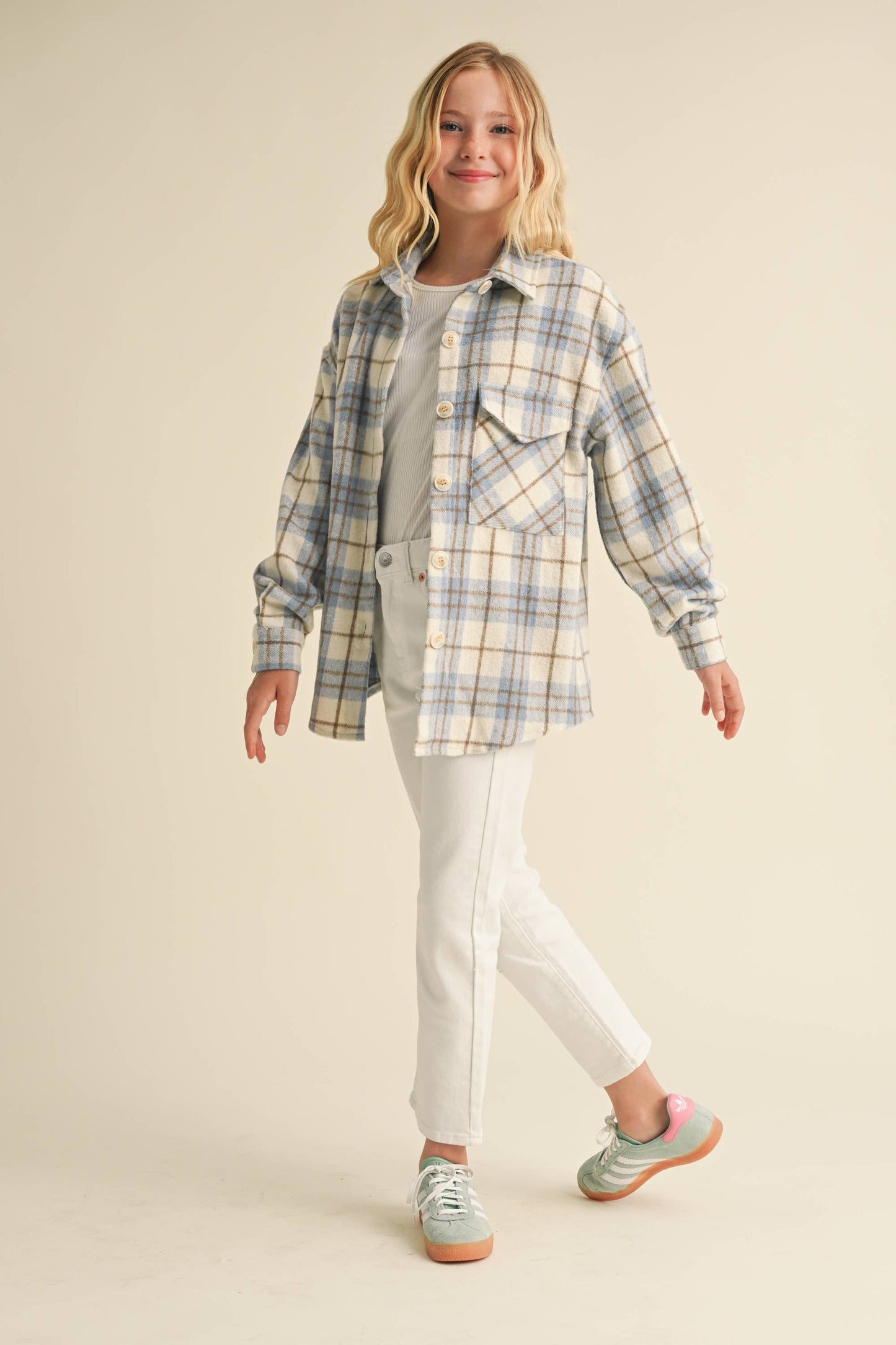 Fall Shacket || Blue Plaid