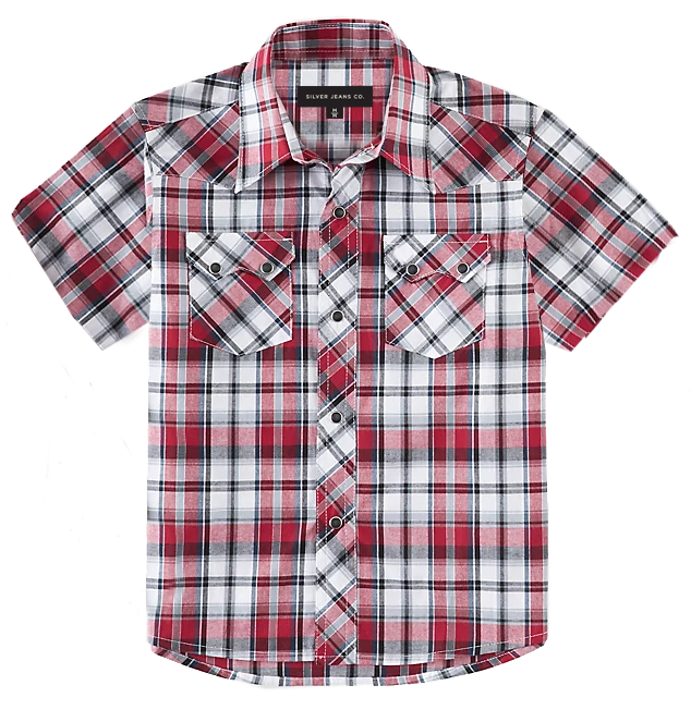 Snap Front S/S Western Shirt || Red Plaid