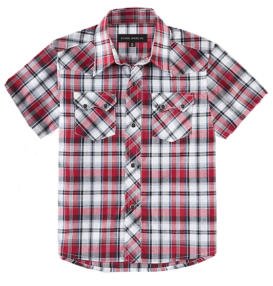 Snap Front S/S Western Shirt || Red Plaid