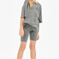 Mineral Washed Top + Biker Shorts Set || Charcoal