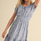 Puff Sleeve Dress || Blue Ditsy Floral