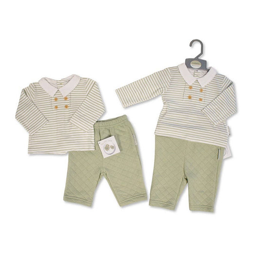 2 Piece Set || Sage + Stripes