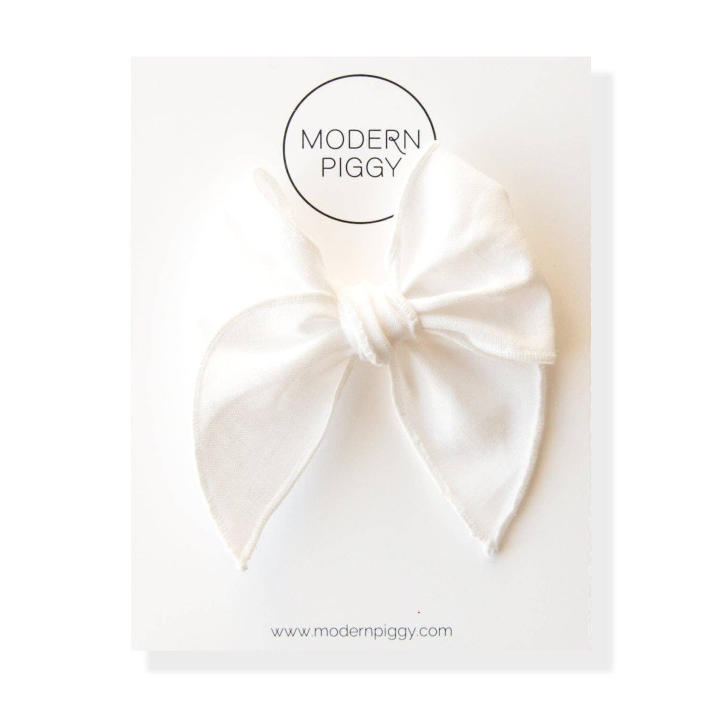 Petite Party Bow w/ Alligator Clip || True White