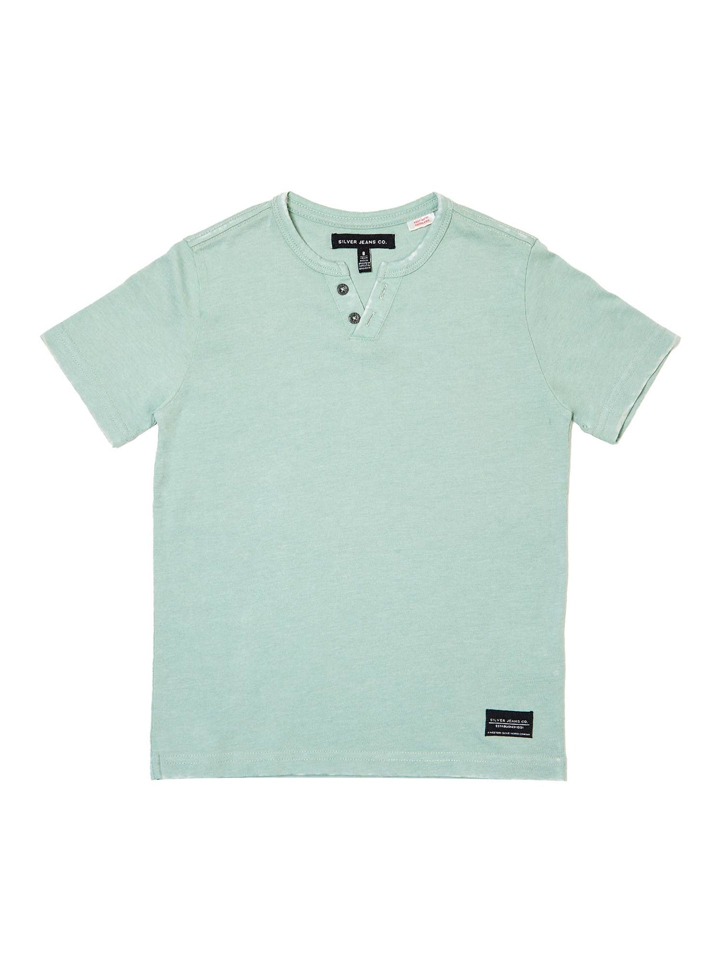 BOYS S/S NOTCH NECK || SAGE ACID WASH HENLEY