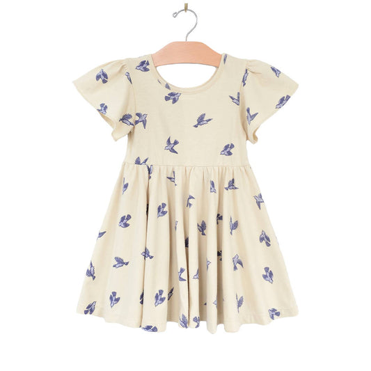 Twirl Dress || Natural Bluebird