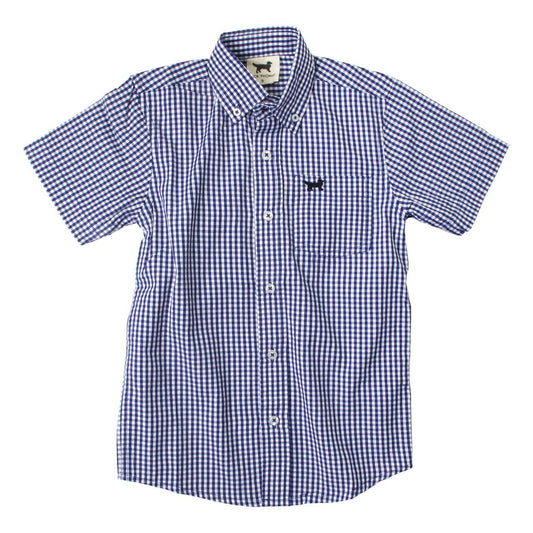 Wes & Willy Mini Gingham || Blue Moon Short Sleeve Shirt