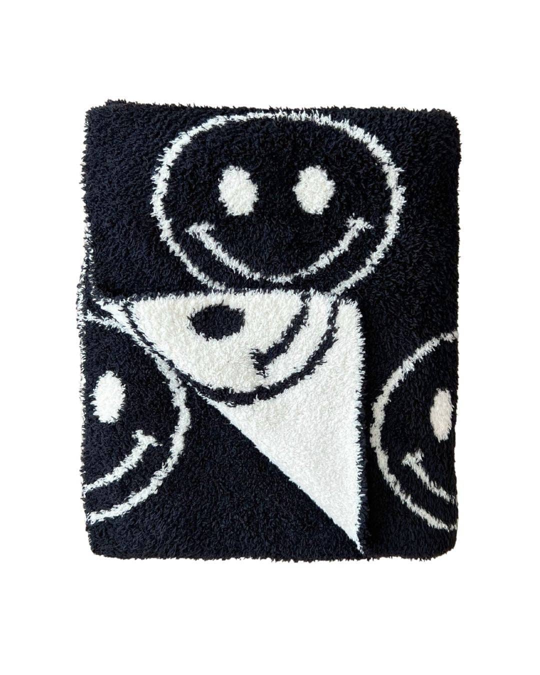 Ultra Plush Blanket || Smiley Black