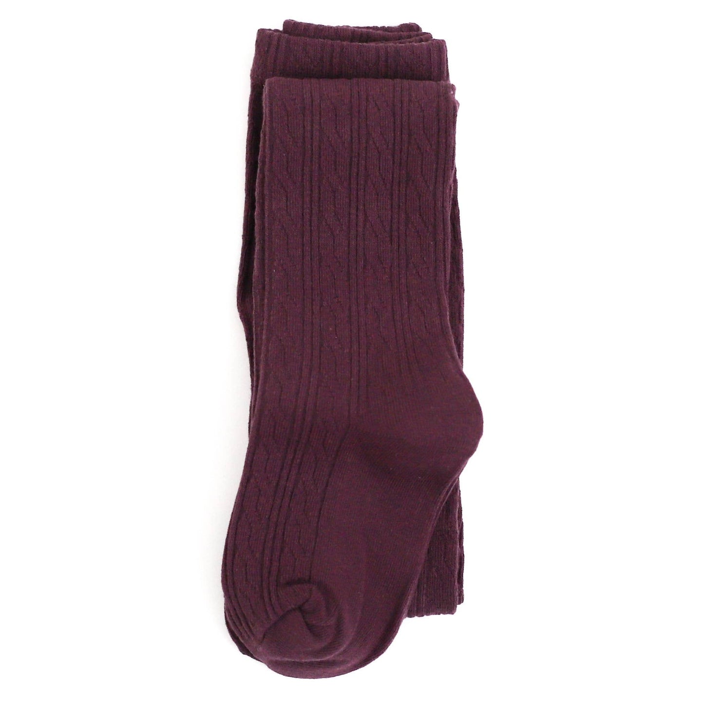 Plum || Cable Knit Tights 3-4Y
