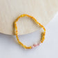 Raw Honey Amber + Raw Rose Quartz Necklace || 11" Baby Necklace