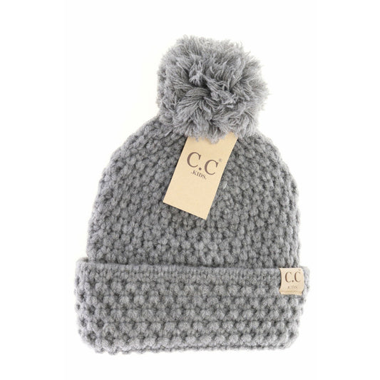 KIDS Bee Stitch Knit Pom || Light Grey