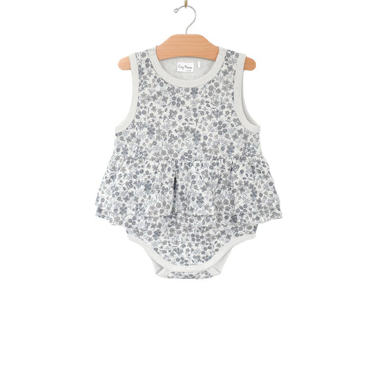 Skirted Tank Bodysuit ||  Robin's Egg || Calico Floral