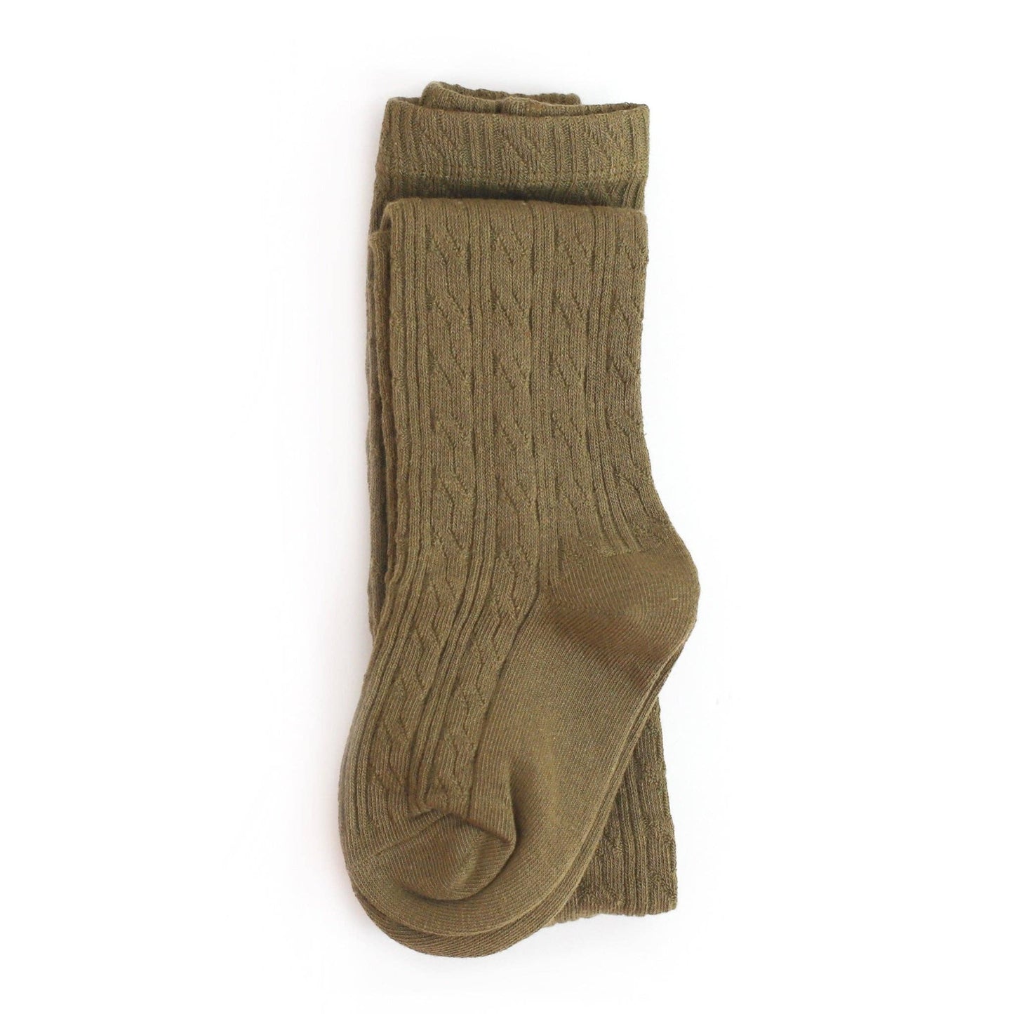 Olive || Cable Knit Tights 3-4Y